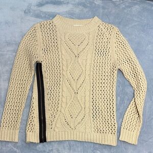 Lovestitch Cream Textured Knit Sweater